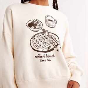 Abercrombie•Coffee & Brunch Sweatshirt•Size S/M•NWT